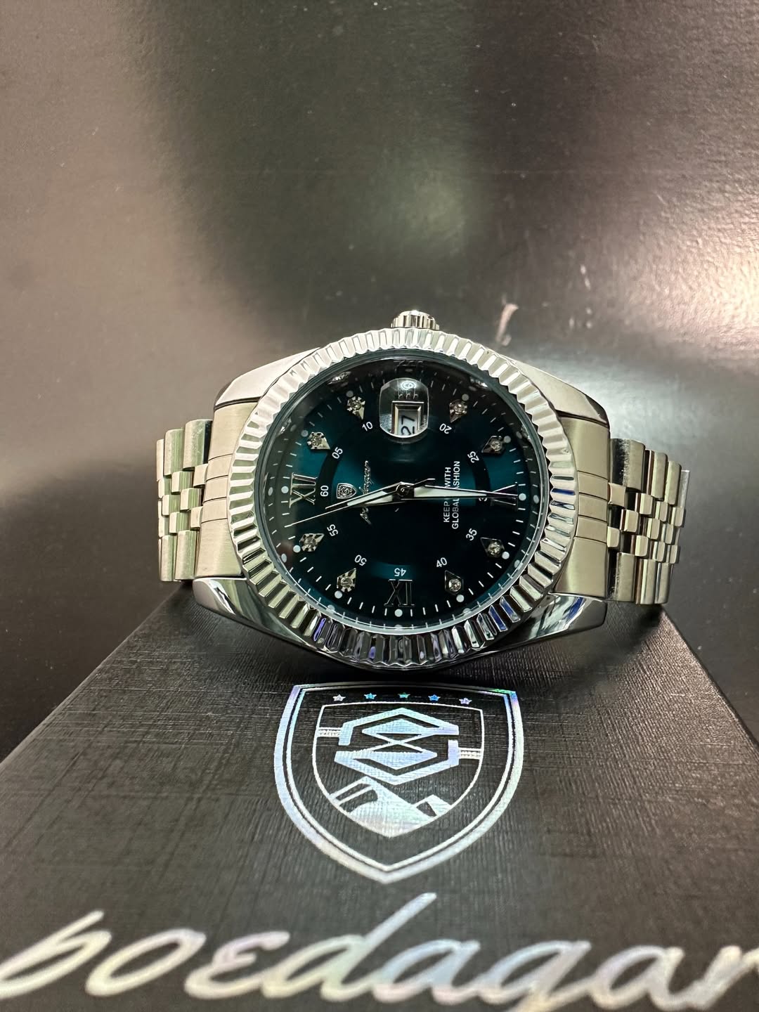 reloj jubilee 910 cara turquesa