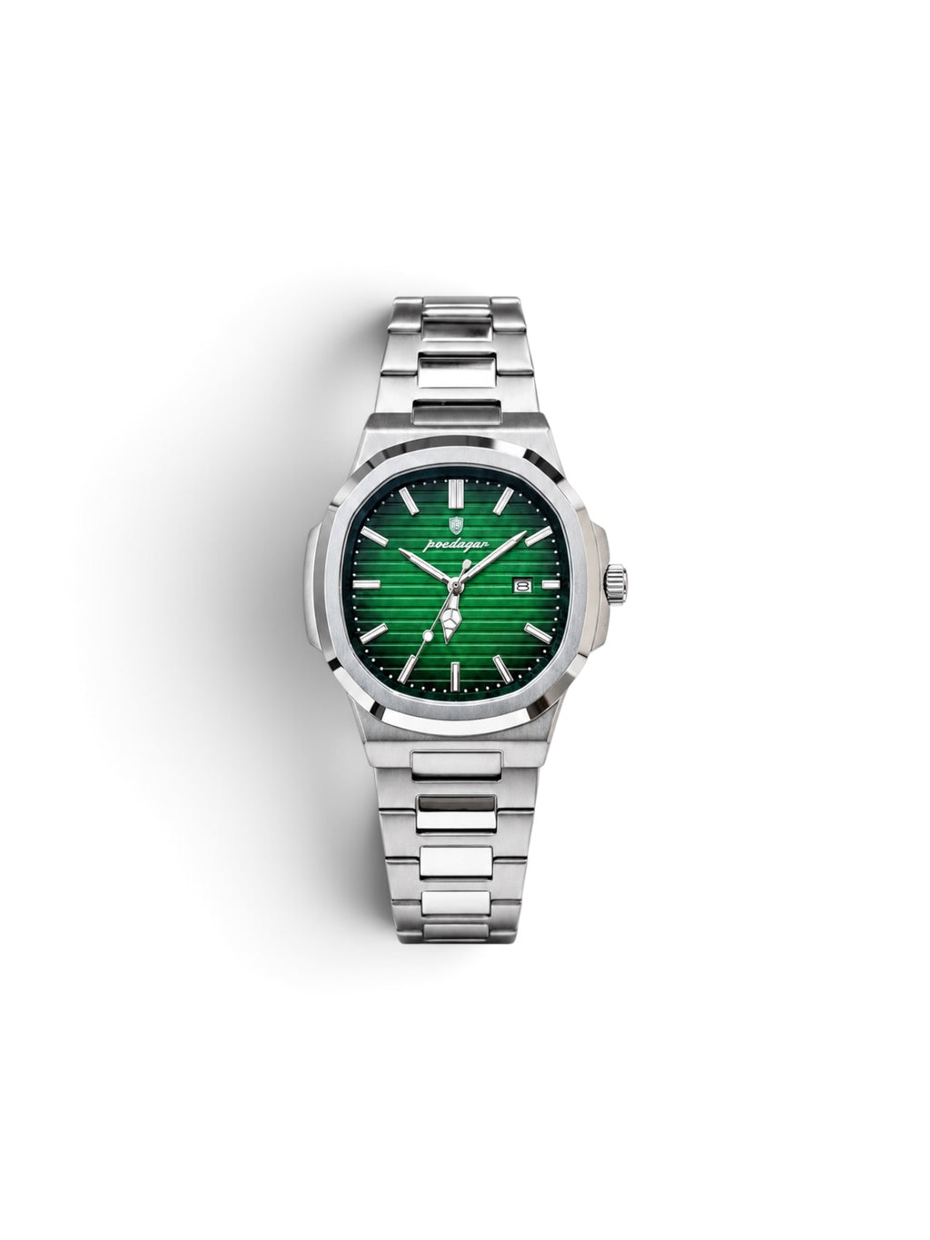 reloj octagono 613 cara verde pulsera de acero