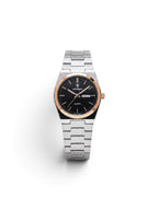 reloj classic 930 cara negra bisel oro rosa