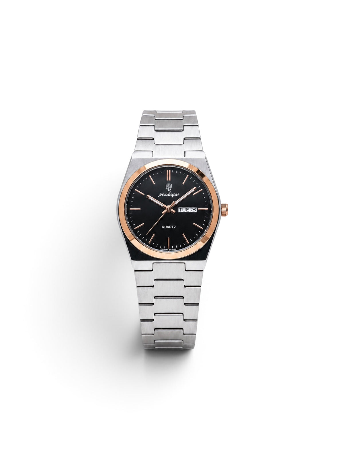 reloj classic 930 cara negra bisel oro rosa