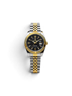 reloj jubilee 910 cara negra bisel dorado